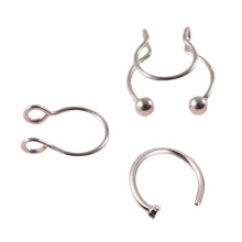 Fake Nose Studs Stainless Steel Clip-On Nose Hoop Rings 3