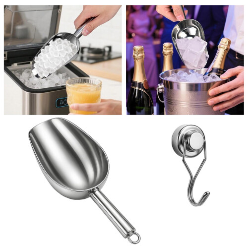 Stainless Steel Ice Scoop with Hook for Opal 2.0 1