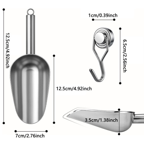 Stainless Steel Ice Scoop with Hook for Opal 2.0 2