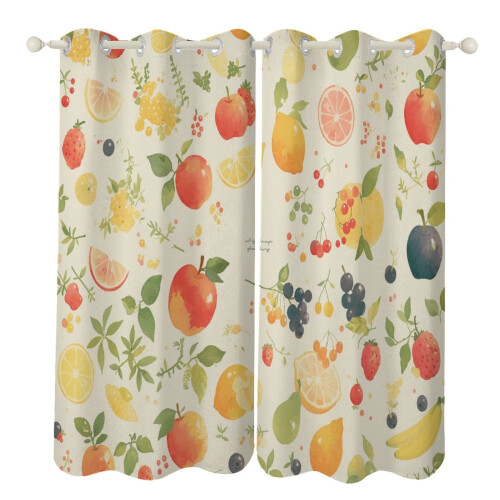 Fruit Pattern Curtains Eco-Friendly 2 Panel Set