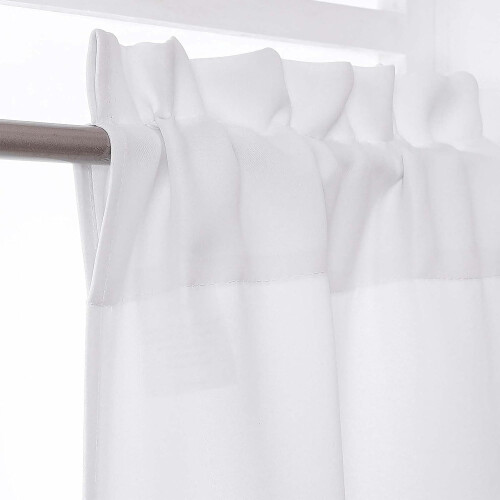 Cortinas brancas de cozinha, com filtro de luz, 2 peças de 30x45 polegadas (76x114 cm). 2