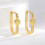 Gold Hoop Earrings for Women Rectangular Heart Small 3