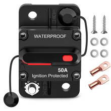 DC Circuit Breaker 12V-48V 50A Waterproof Manual Reset