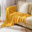 Yellow Reversible Knit Throw Blanket 50x67 inch 1