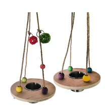 Parrot Swing Stand Stainless Steel with Wooden Platform
