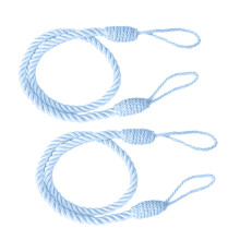 Rope Curtain Tiebacks with Tassels Blue 2 pcs 70 cm