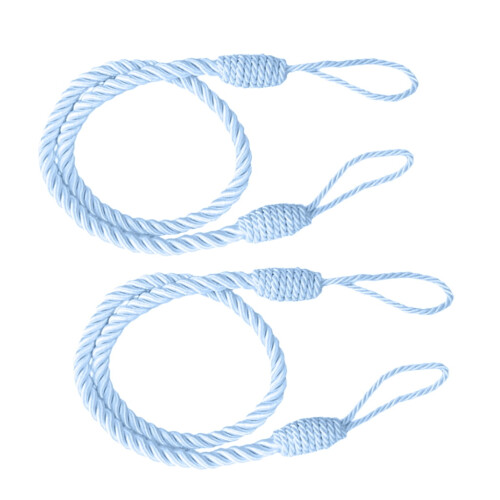 Rope Curtain Tiebacks with Tassels Blue 2 pcs 70 cm