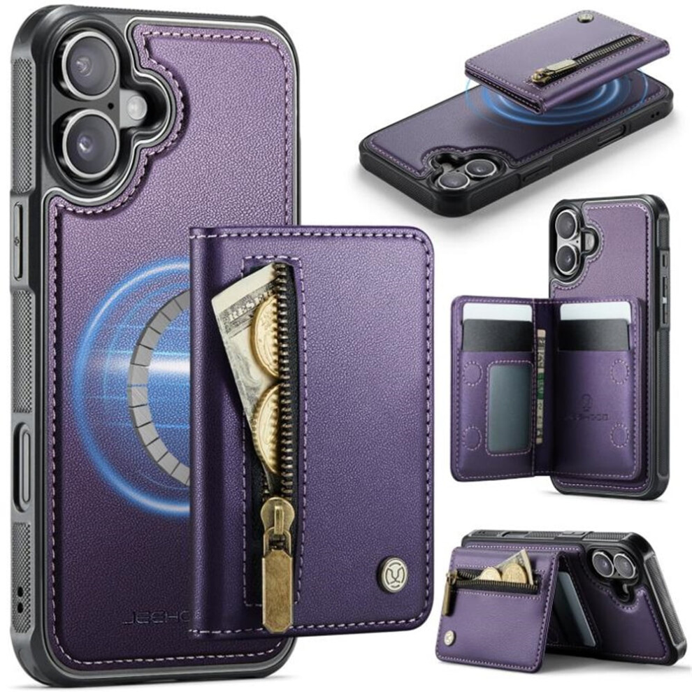 Iphone 16 Magsafe Case Pu Leather Wallet With Card Holder 941196067807