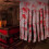Cortina de Halloween manchada de sangue, 39,4 x 65 polegadas, gaze, impressão de mão 5
