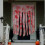 Cortina de Halloween manchada de sangue, 39,4 x 65 polegadas, gaze, impressão de mão 2
