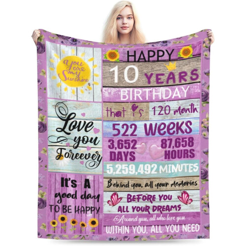 Couverture d'anniversaire pour filles 101,6 x 127 cm