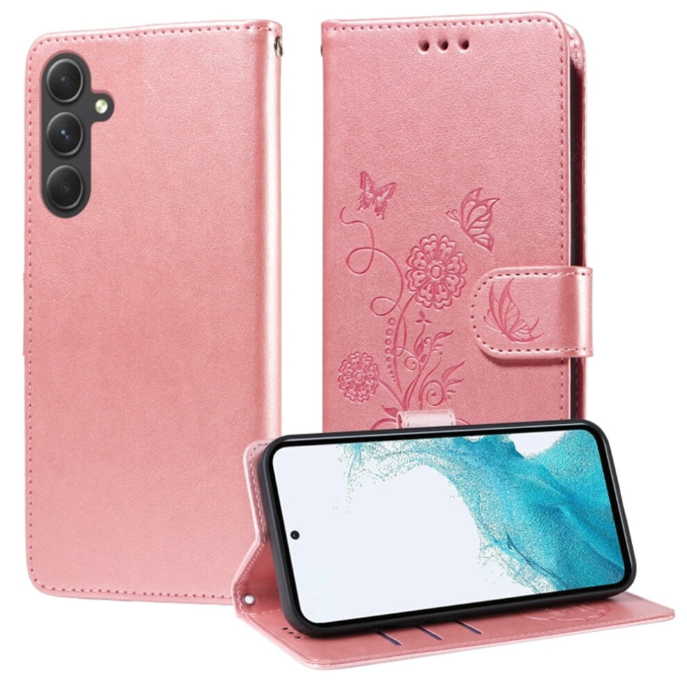 Butterfly Flower Leather Flip Case For Samsung Galaxy A54 9336866143362