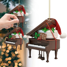 Acrylic Piano Ornament Brown Wood Style 1 Pack