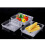 Bandeja acrílica rectangular transparente plateada (1 unidad) 1