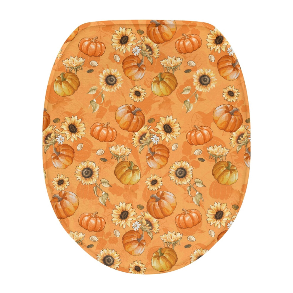 Pumpkin Sunflower Toilet Seat Dust Cover Soft Round Large 9165521214570