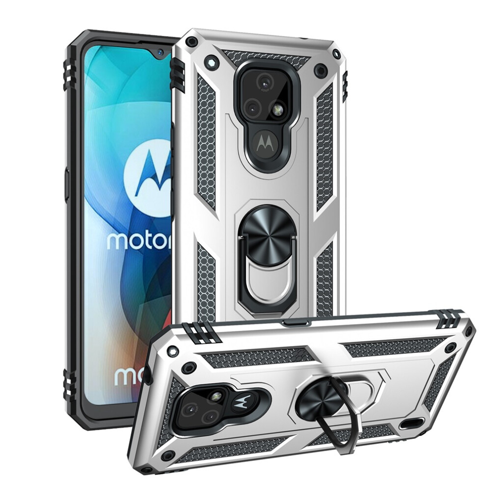 Motorola Moto E7 Case 6.5-Inch Impact-Resistant Silver 941196066169