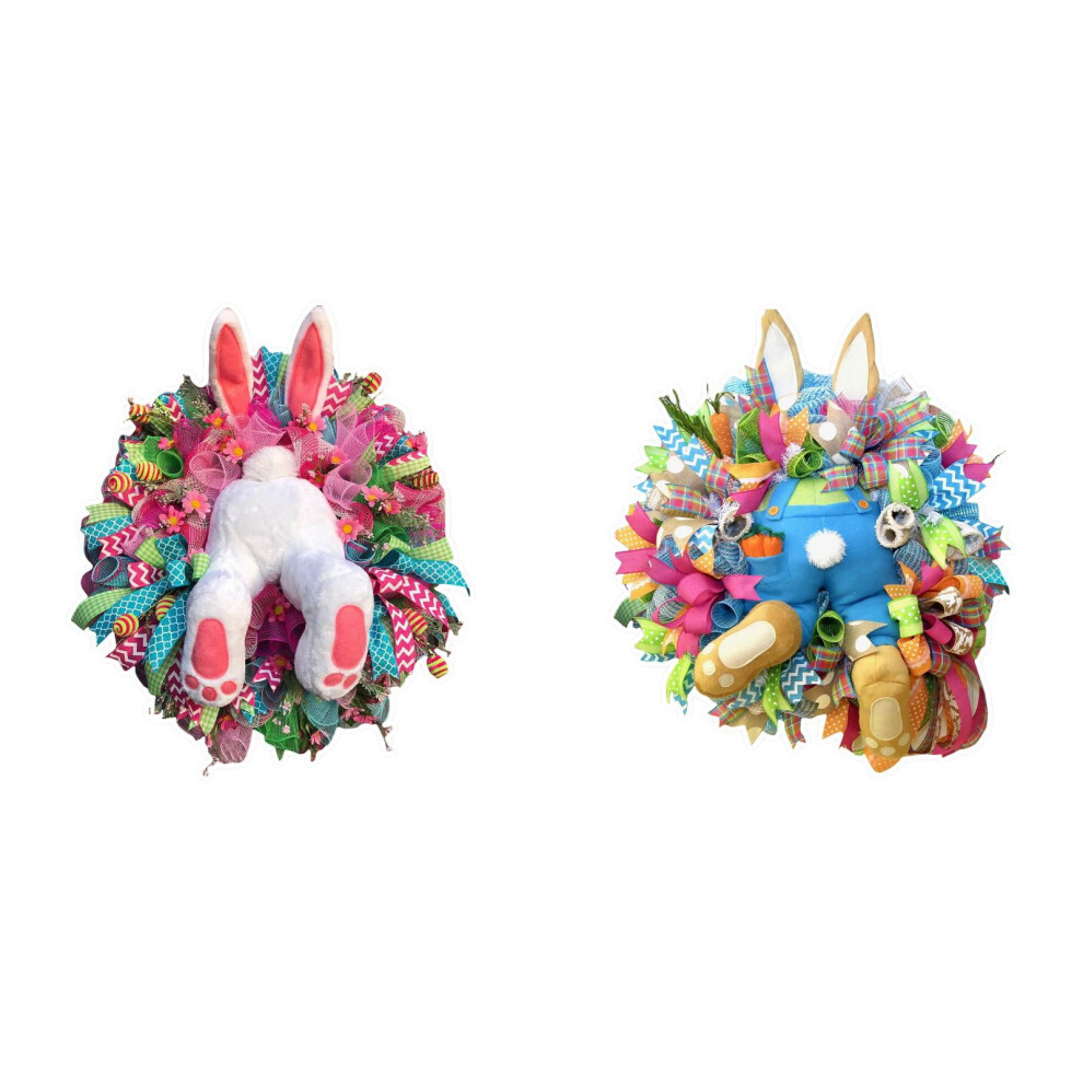 Easter Bunny Wreath Stickers Front Door Spring Rabbit 941196079268