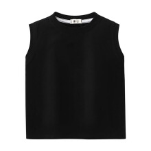 Kids Tank Top Round Neck Sleeveless Solid Summer Top