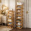 Bamboo Shoe Rack 2-Tier Foldable Corner Organizer 8
