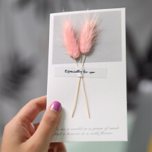 Carte de Saint-Valentin en fleurs séchées pour couples, épouses, époux