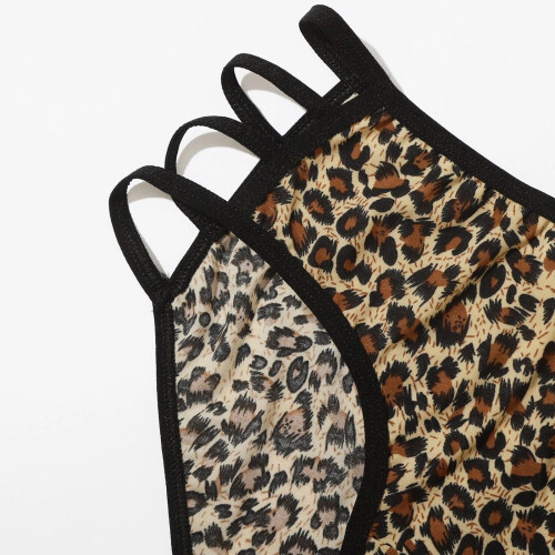 Women's leopard print lace thong panties 6-pack 2