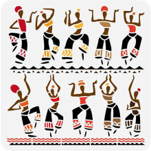 African Women Painting Stencil Template 11.8 x 11.8 Inch
