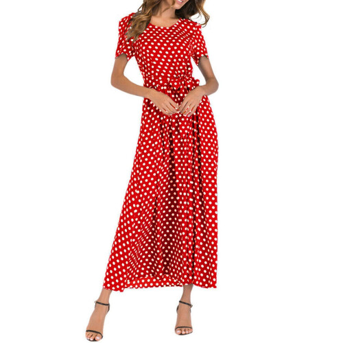 Boho maxi-jurk voor dames met stippenprint 2