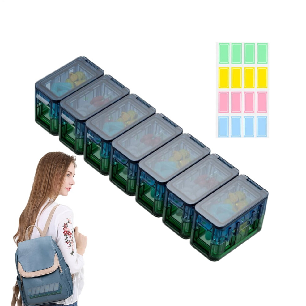 Week Pill Organizer Detachable Airtight Medicine Dispenser