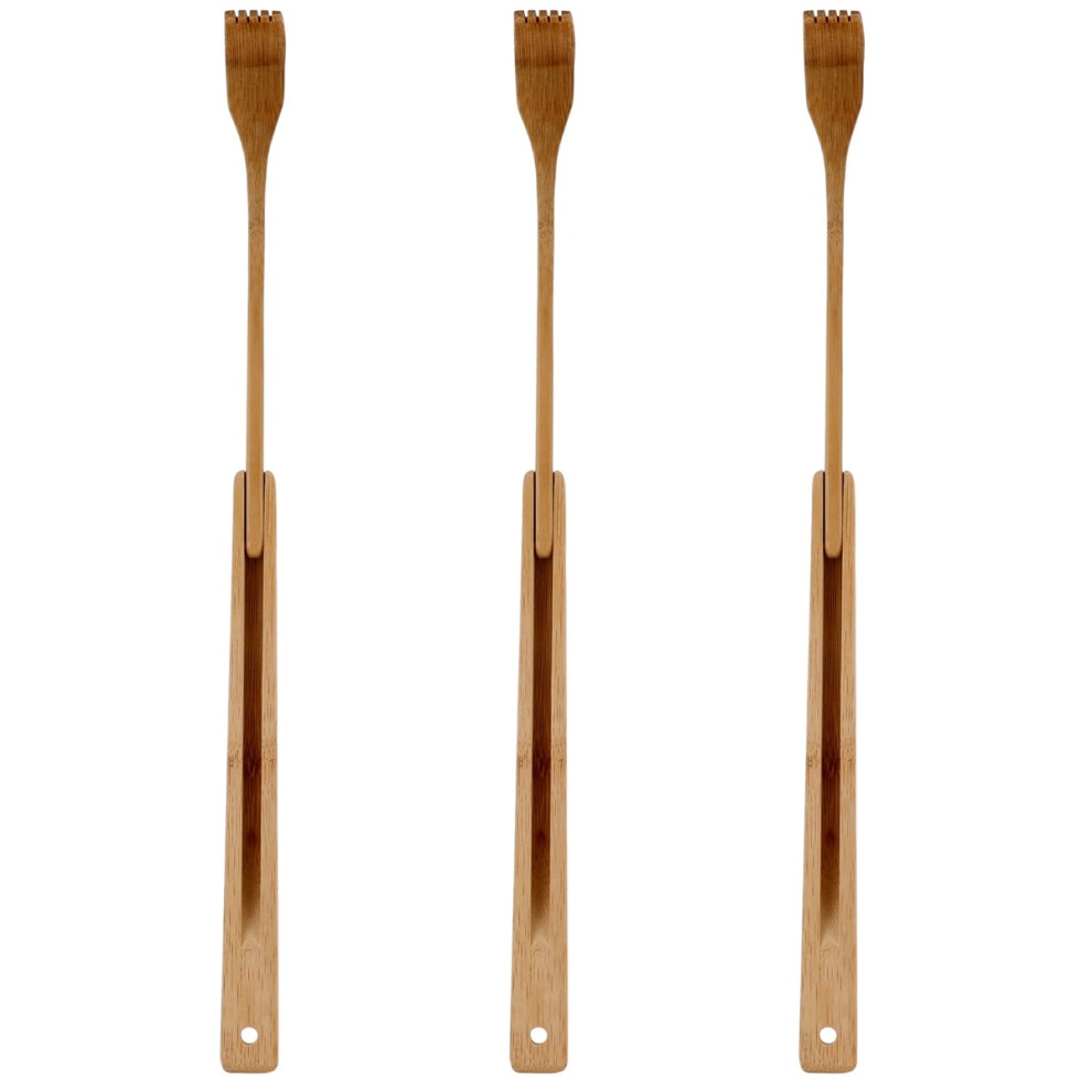 Folding Back Scratcher Bamboo Self Massager 3 pcs