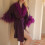Women's Lightweight Feathered Robe Purple 2X 2