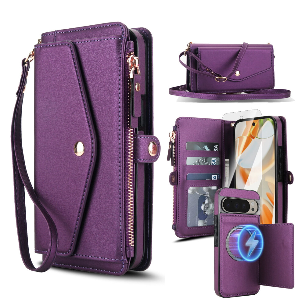 Magnetic Detachable Wallet Case For Google Pixel 8A Purple 9336866152265