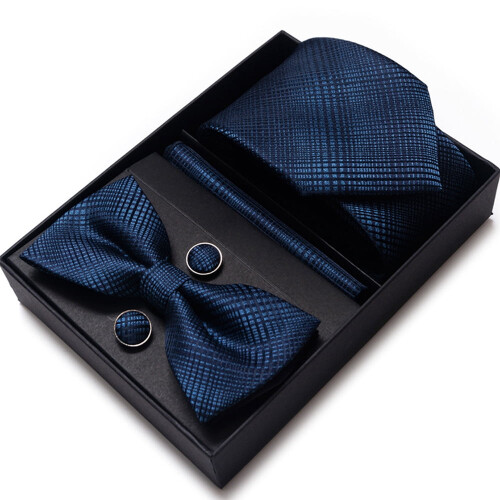 Men's Tie Set Solid Color Wedding Business 5-Piece 1