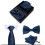 Men's Tie Set Solid Color Wedding Business 5-Piece 3