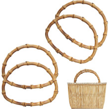Wooden D-Shaped Bamboo Bag Handles 4.72x5.91in 4pcs