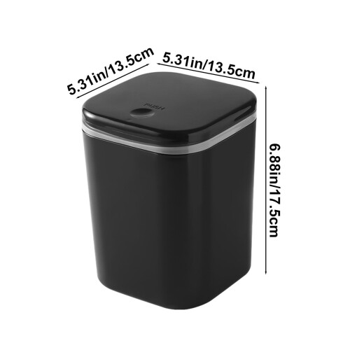 Mini Trash Can with Lid Plastic Desktop Bin 1 Pack 2