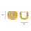 Hammered Square Hoop Earrings Brass Golden Plated 4