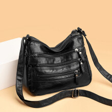 Sac cabas en cuir pour femme, grand format, avec fermeture éclair et bandoulière.