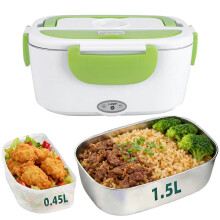 Heated Lunch Box 304 Stainless Steel 12V/24V/110V Green