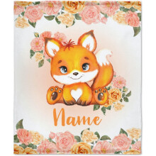 Deer Floral Personalized Blanket Soft Lightweight 40x30 Inch