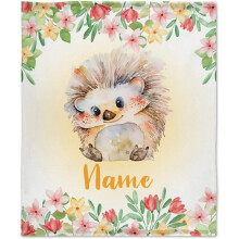 Deer Floral Personalized Blanket Soft Lightweight 40x30 Inch