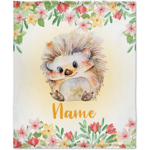 Deer Floral Personalized Blanket Soft Lightweight 40x30 Inch