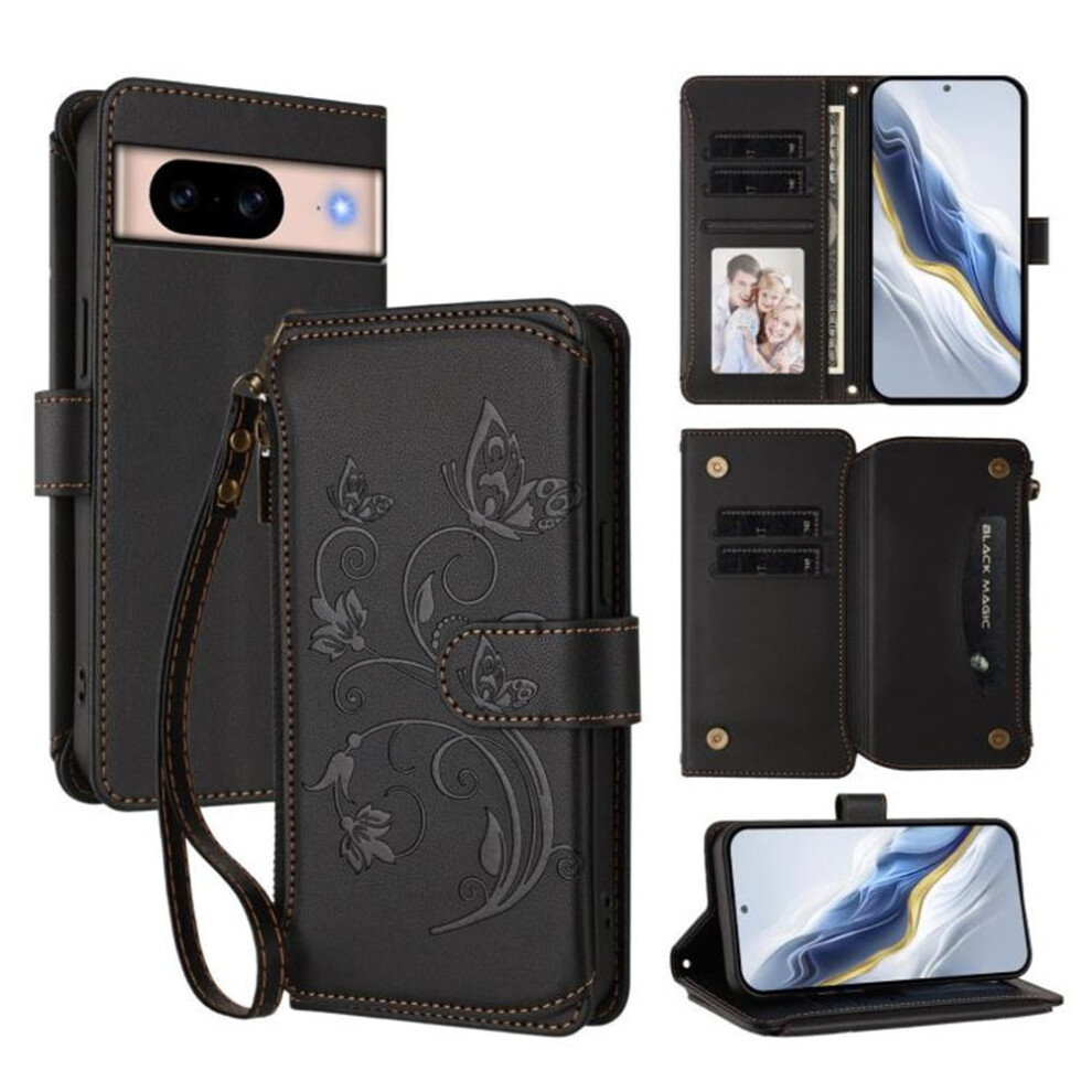 Magnetic Flip Stand Case For Google Pixel 8A Leather Black 9130661419260