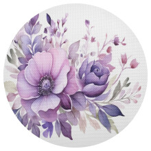 Purple round plate mat for dining table 1 piece