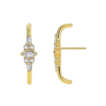 Rhombus Zirconia Stud Earrings Gold Plated