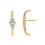 Rhombus Zirconia Stud Earrings Gold Plated 1