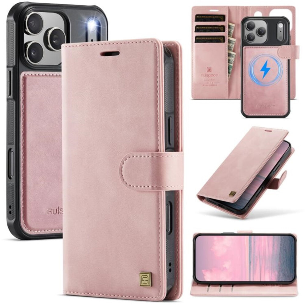 Iphone 17 Pro Purse Case With Magsafe And 3-Card Slots Pink 9170372630356