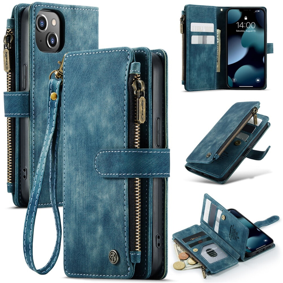 Caseme Iphone 11 Wallet Case Pu Leather Magnetic Flip Blue 9170372613847