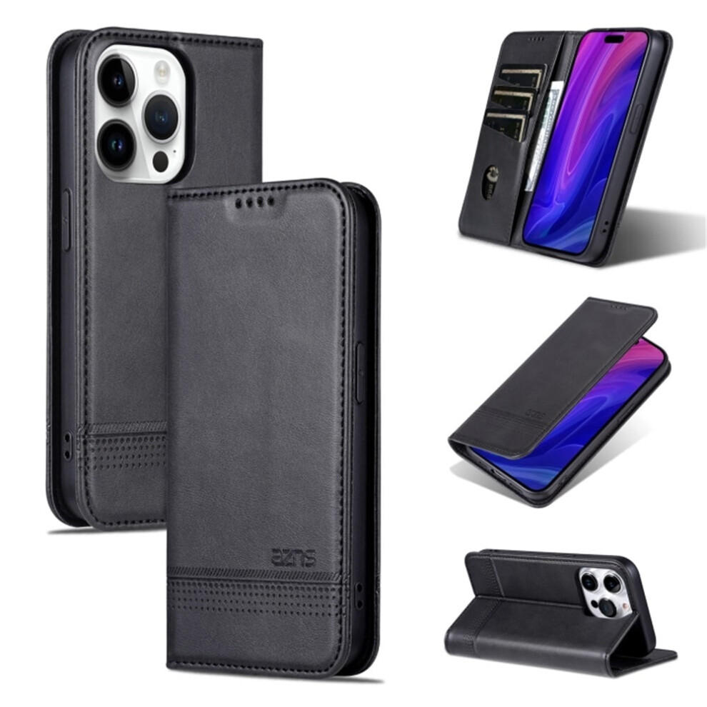 Iphone 16 Pro Max Pu Leather Wallet Case With Tpu Bumper 9170372638659