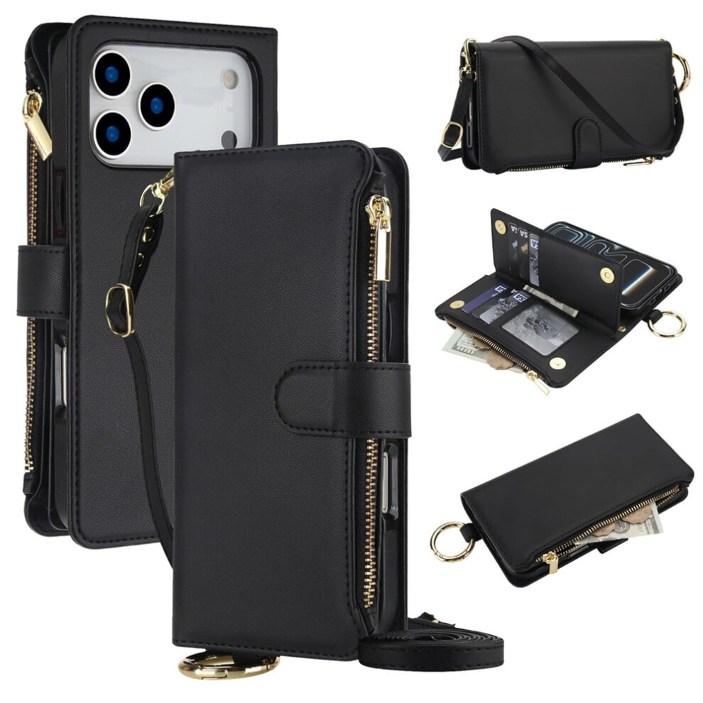 Iphone 17 Pro Max Magnetic Flip Wallet Case Black 9130661427968