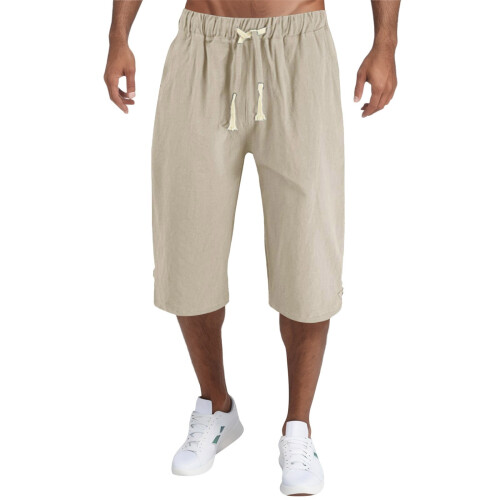 Ανδρικό παντελόνι Baggy με φαρδιά μπατζάκια, μεσαίου ύψους, μέχρι τη γάμπα, L